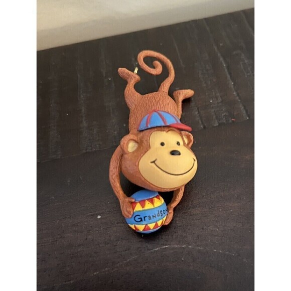 Grandson A Barrel-of-Fun Monkey Hallmark Christmas Ornament - Picture 3 of 5